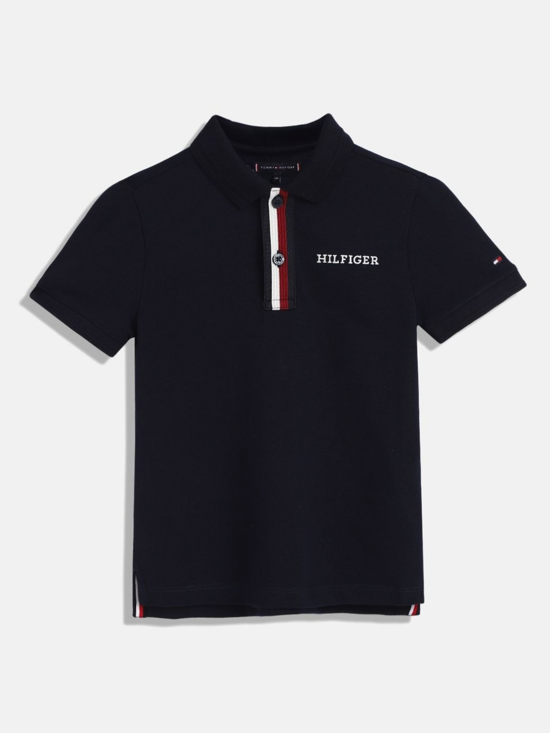 

Tommy Hilfiger Boys Solid Polo Collar Cotton T-shirt, Navy blue