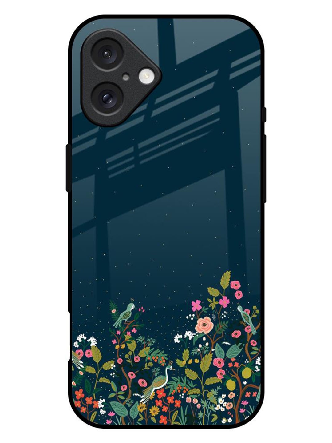 

QRIOH Small Garden Printed iPhone 16 Plus Back Case, Blue