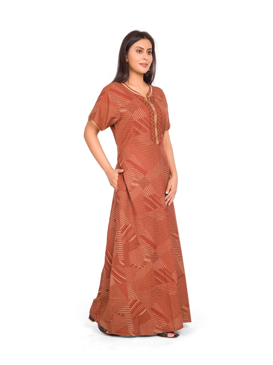 

NIGHTSHADES Printed Maxi Nightdress, Orange