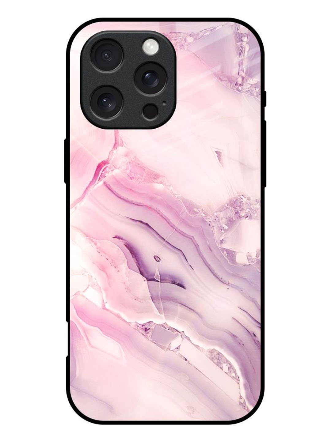 

QRIOH Abstract Printed iPhone 16 Pro Max Back Case Mobile Accessories, Pink