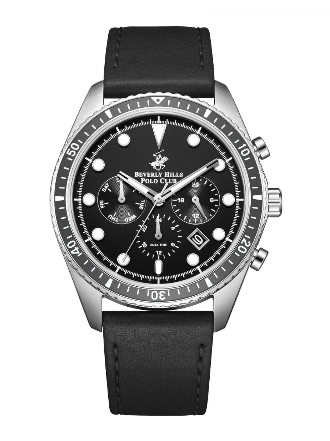 

Beverly Hills Polo Club Men Dial & Leather Straps Analogue Watch BP5027Y.351, Black