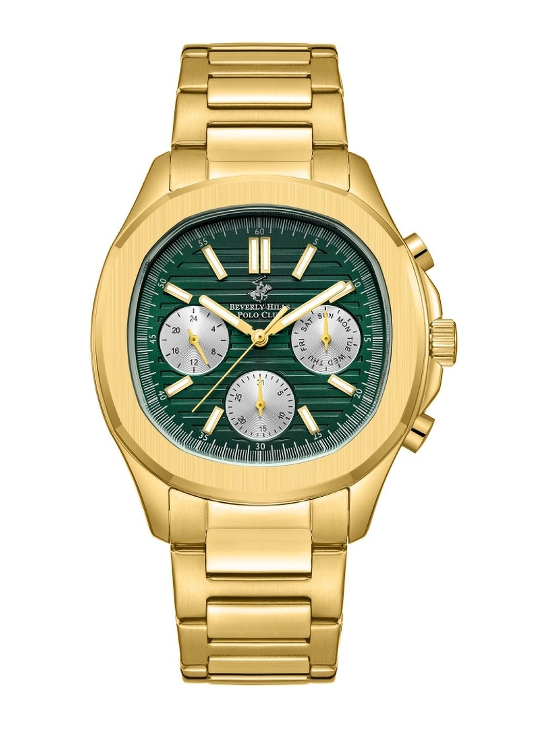 

Beverly Hills Polo Club Men Dial & Bracelet Style Straps Analogue Watch BP5022Y.170, Gold