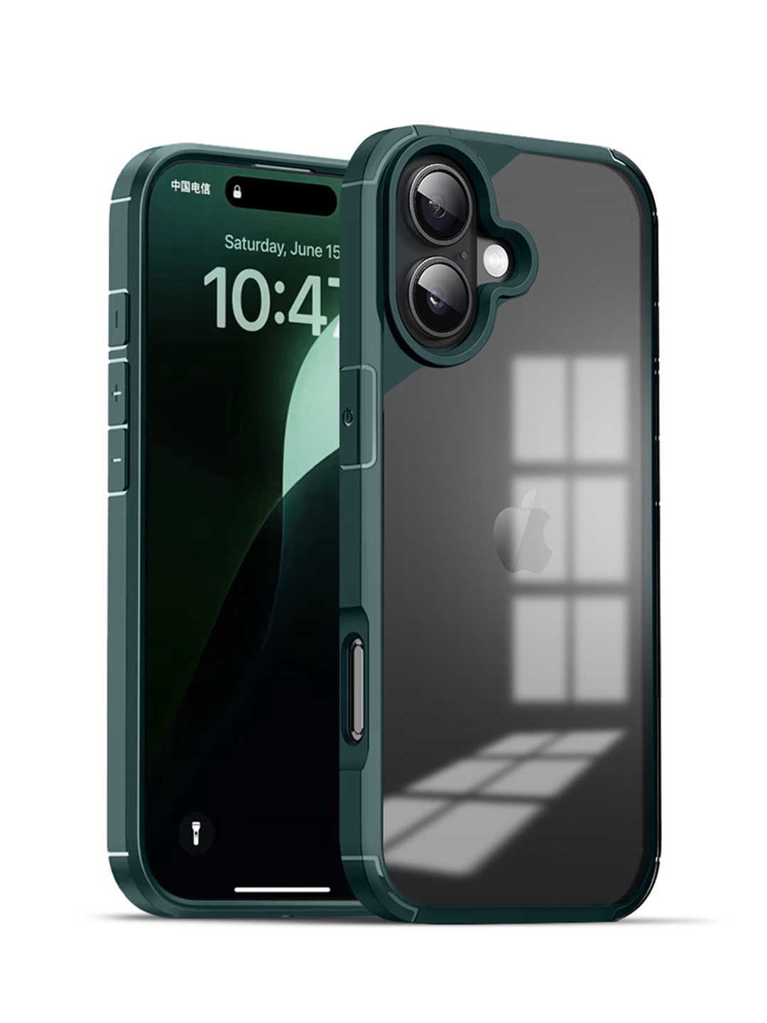 

Karwan iPhone 16 Plus Shockproof Bumper Back Case, Green