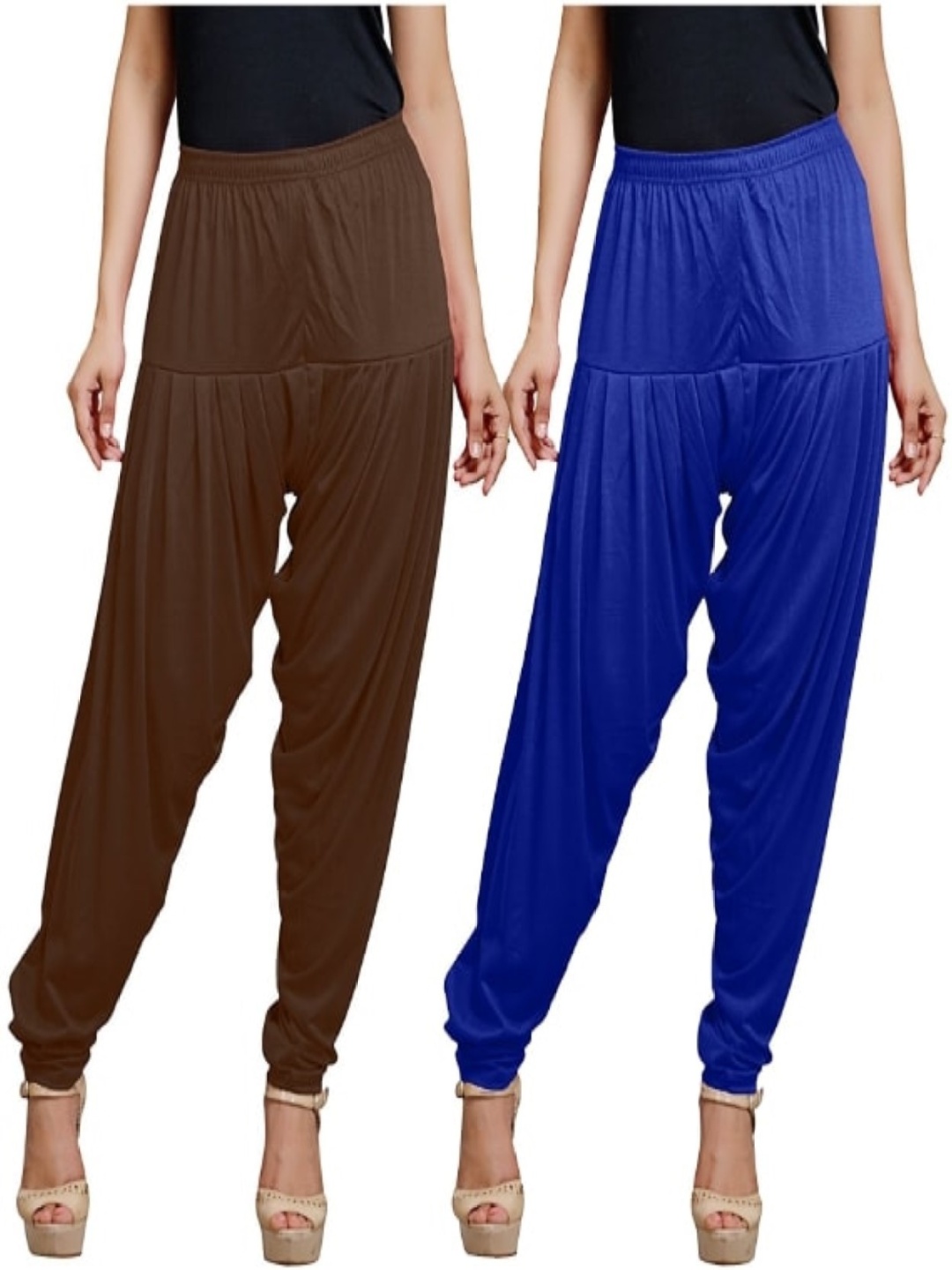 

AFRA GARMENTS Women Pack Of 2 Mid-Rise Loose-Fit Patiala, Blue