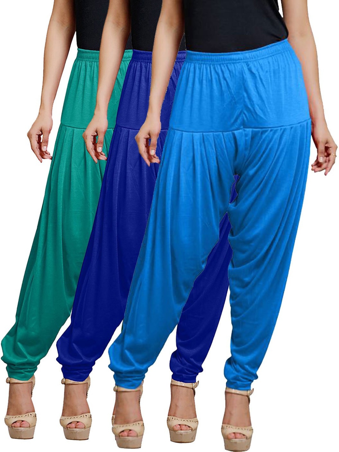 

AFRA GARMENTS Women Pack Of 3 Loose-Fit Patiala, Green