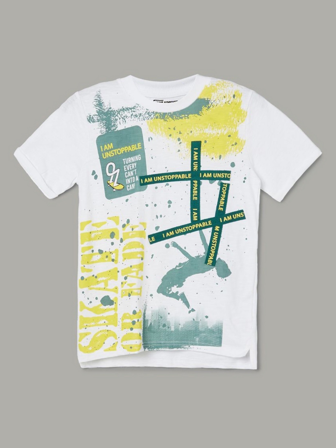 

Fame Forever by Lifestyle Boys Graphic Printed Round Neck Cotton T-shirt, White