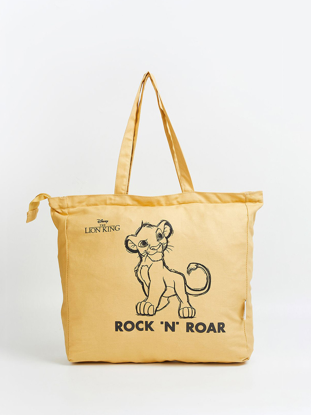 

max Women Graphic Printed Shopper Cotton Tote Bag, Yellow