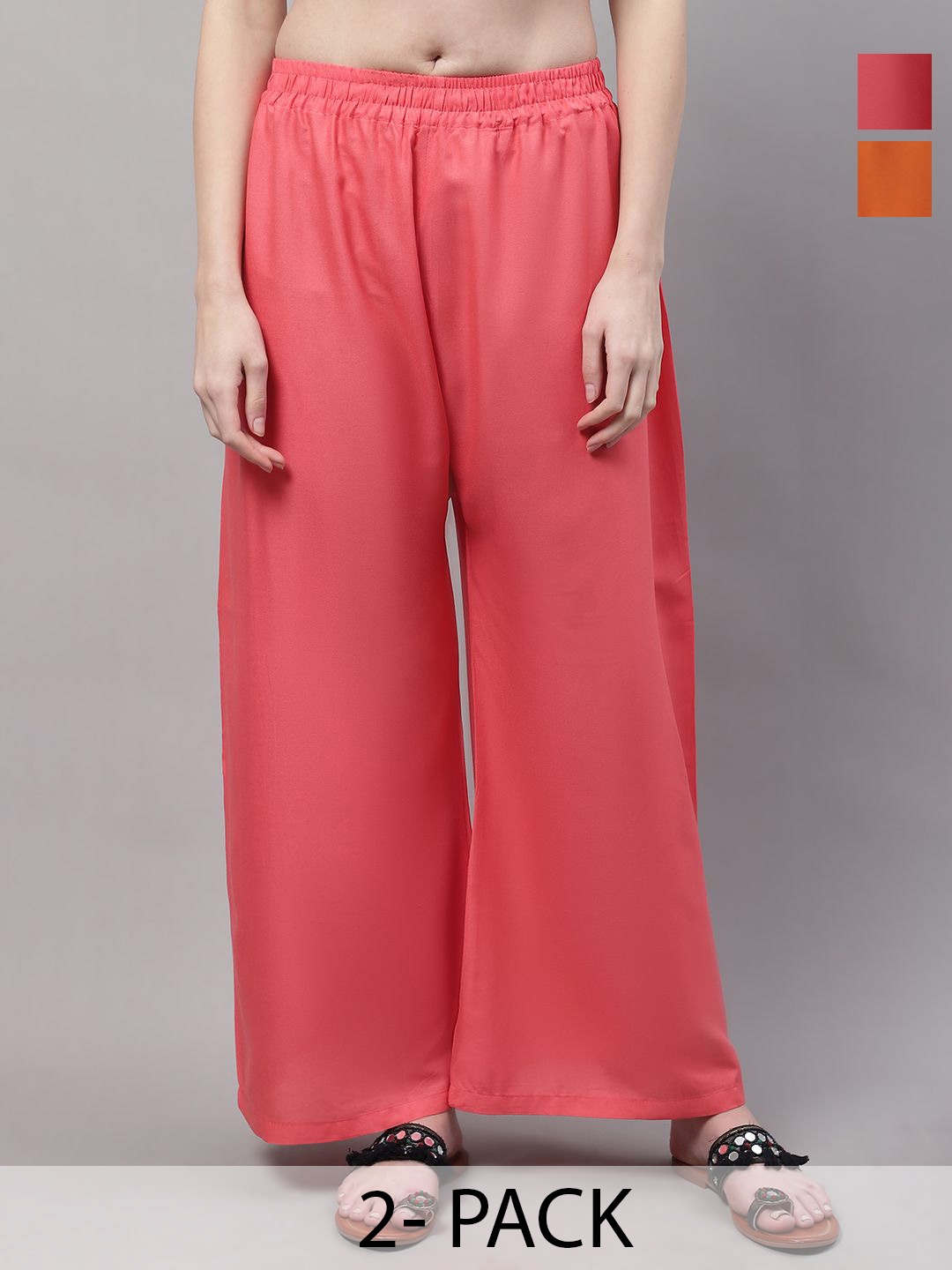 

Valles365 by S.C. Women 2 Flared Palazzos, Red