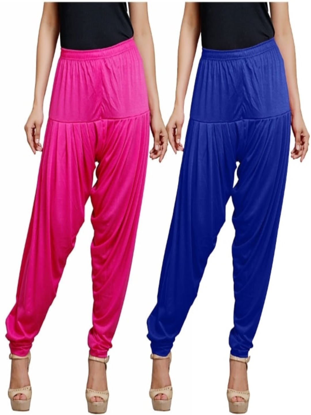 

AFRA GARMENTS Pack Of 2 Mid-Rise Loose-Fit Patiala, Blue