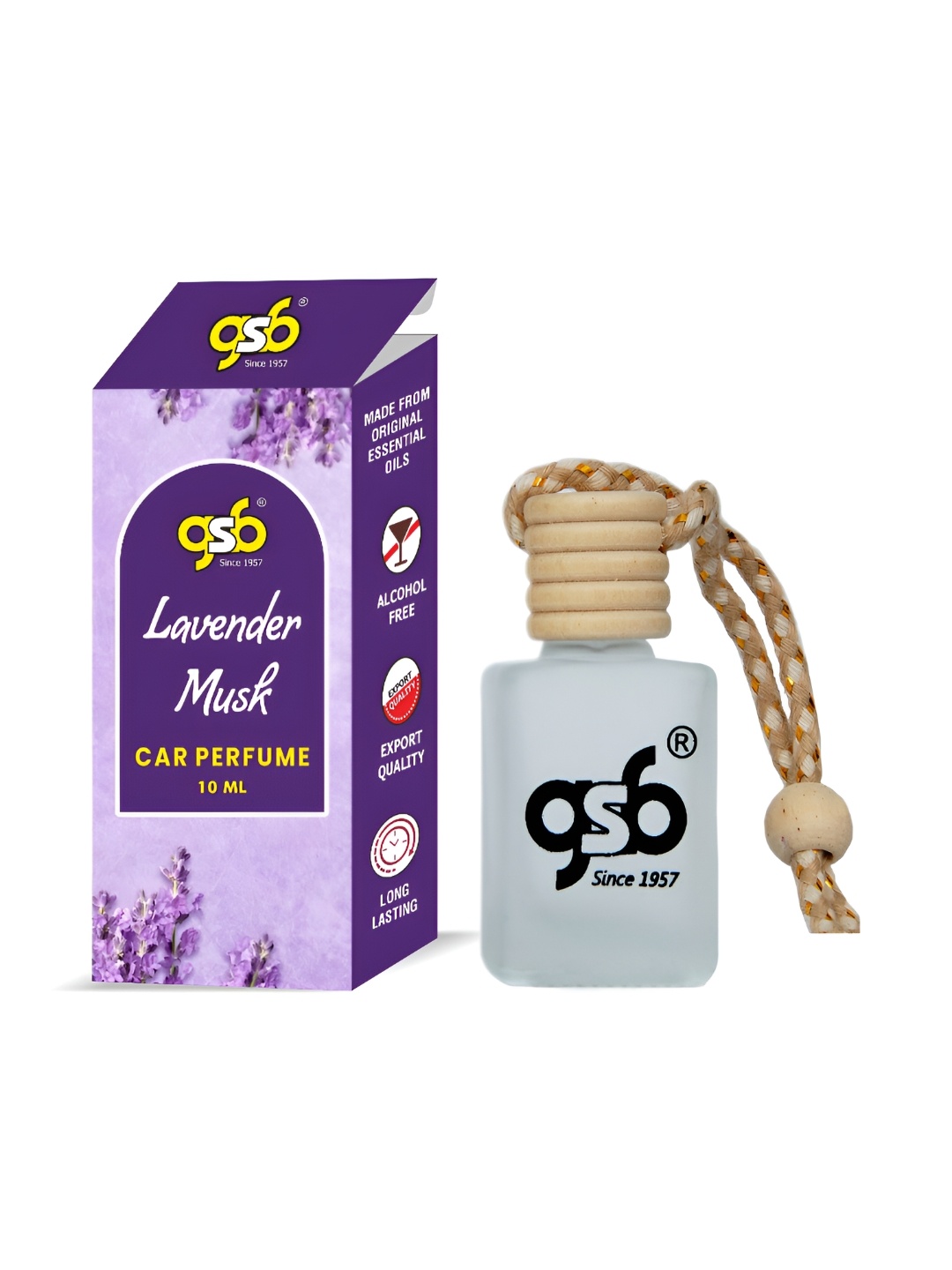 

GSB Transparent Lavender Musk Hanging Car Air Freshener - 10 ml