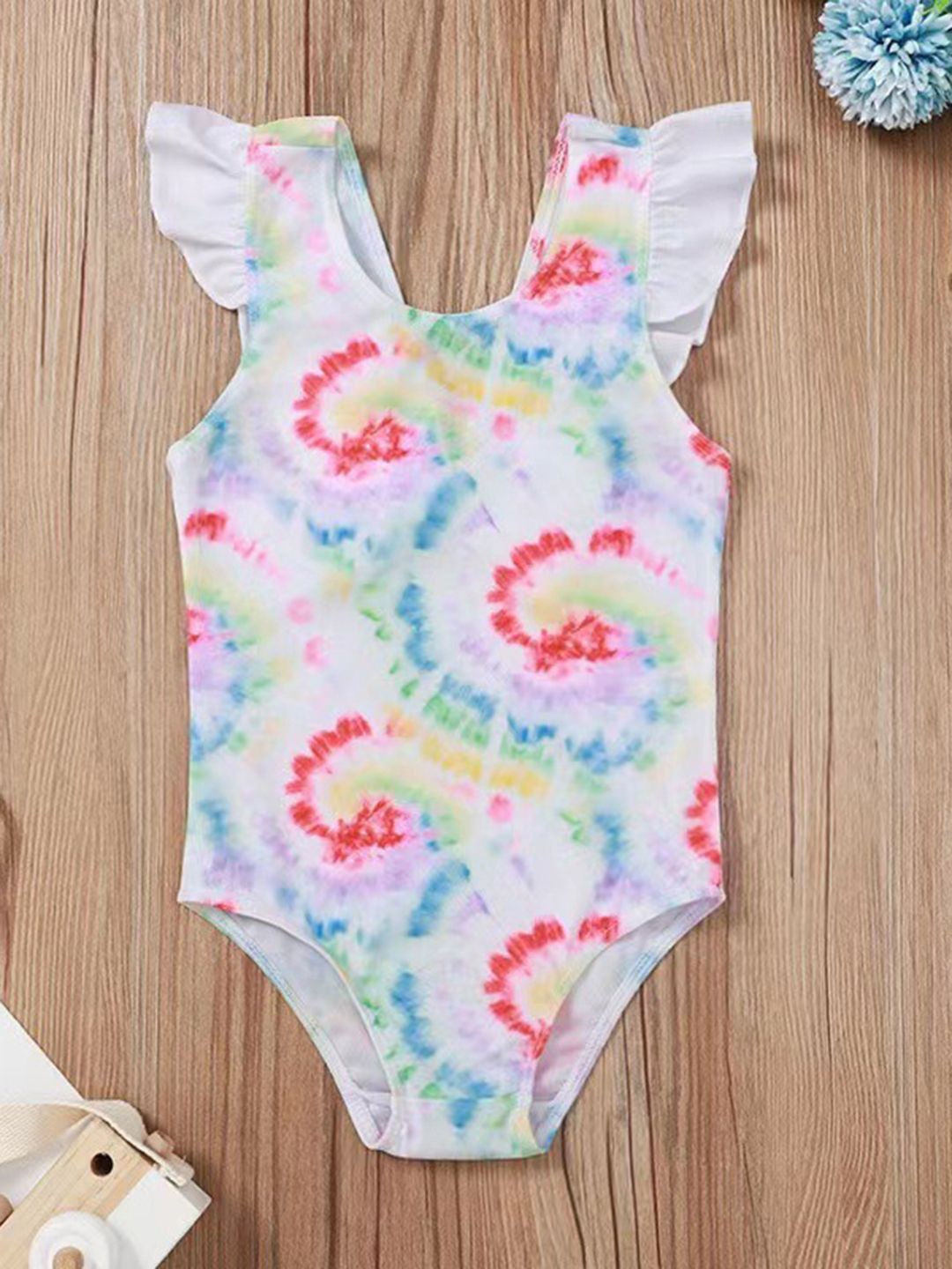 

YK Infant Girls Printed Sleeveless Bodysuit, White