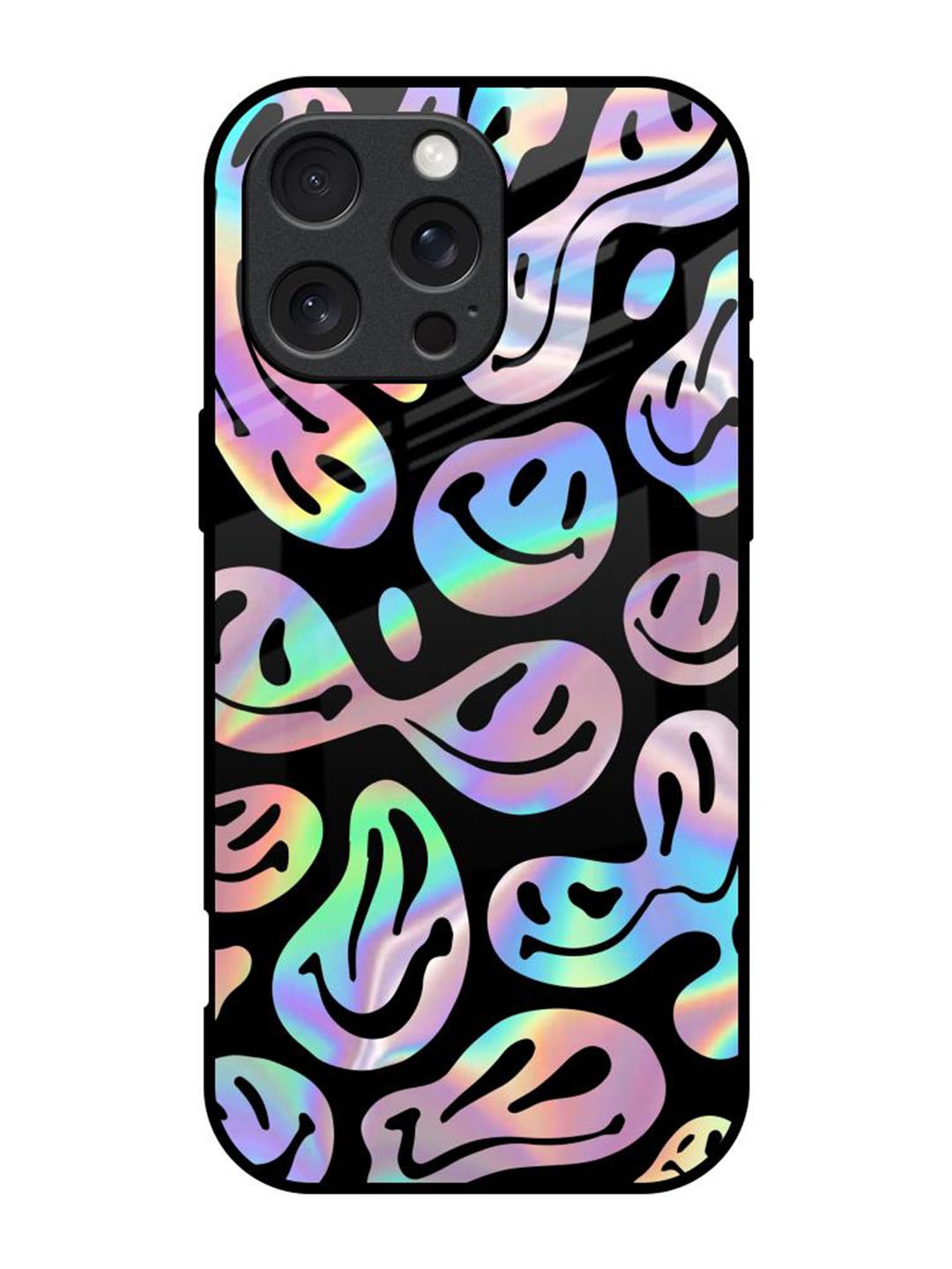 

QRIOH Quirky Printed iPhone 16 Pro Back Case Mobile Accessories, Black
