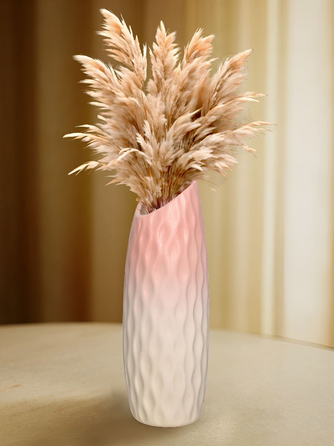 

Cortina Pink & White Omber Textured Cylinder Shaped Ceramic Flower Vase