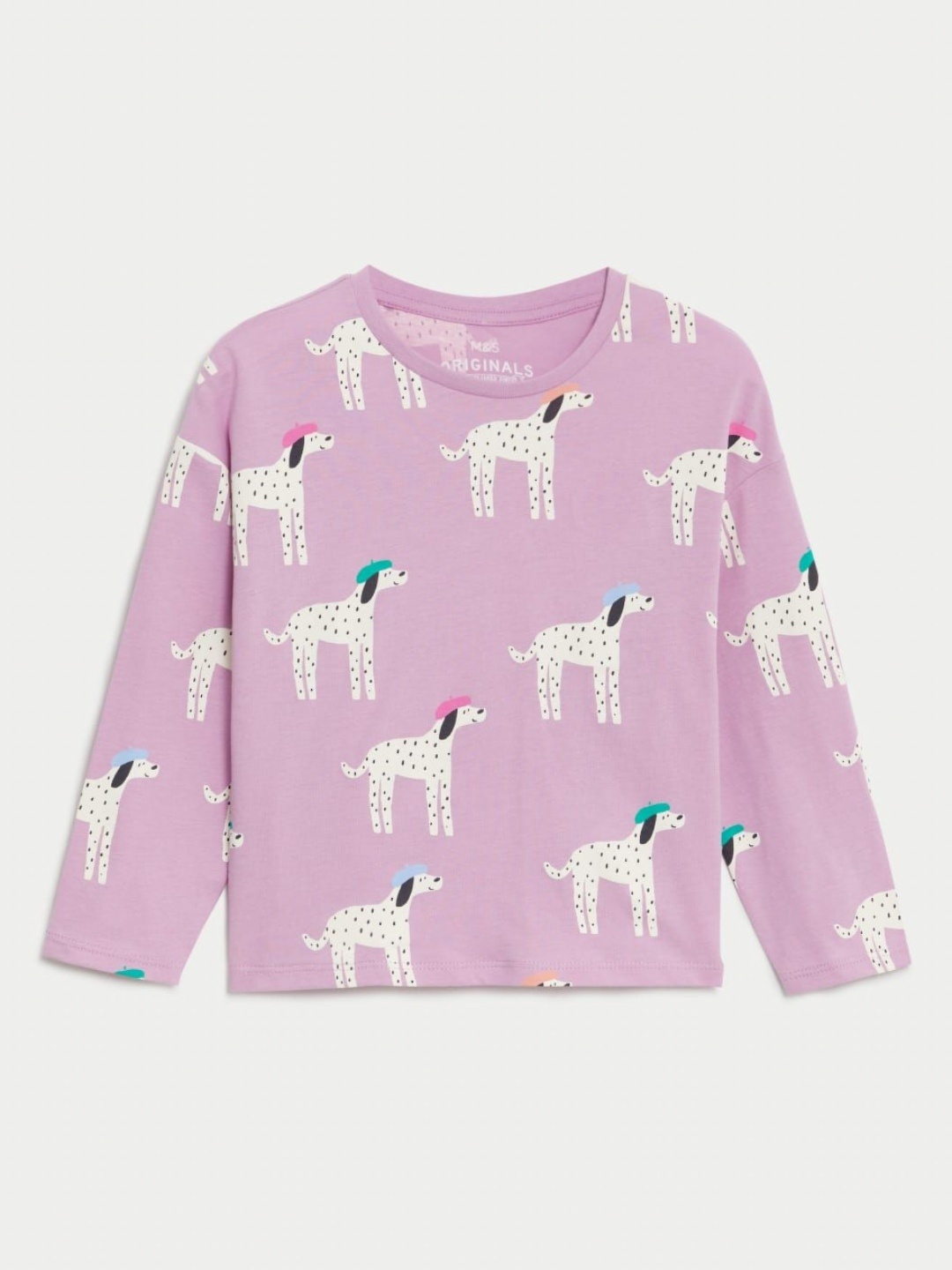

Marks & Spencer Girls Conversational Printed Round Neck Cotton T-shirt, Lavender