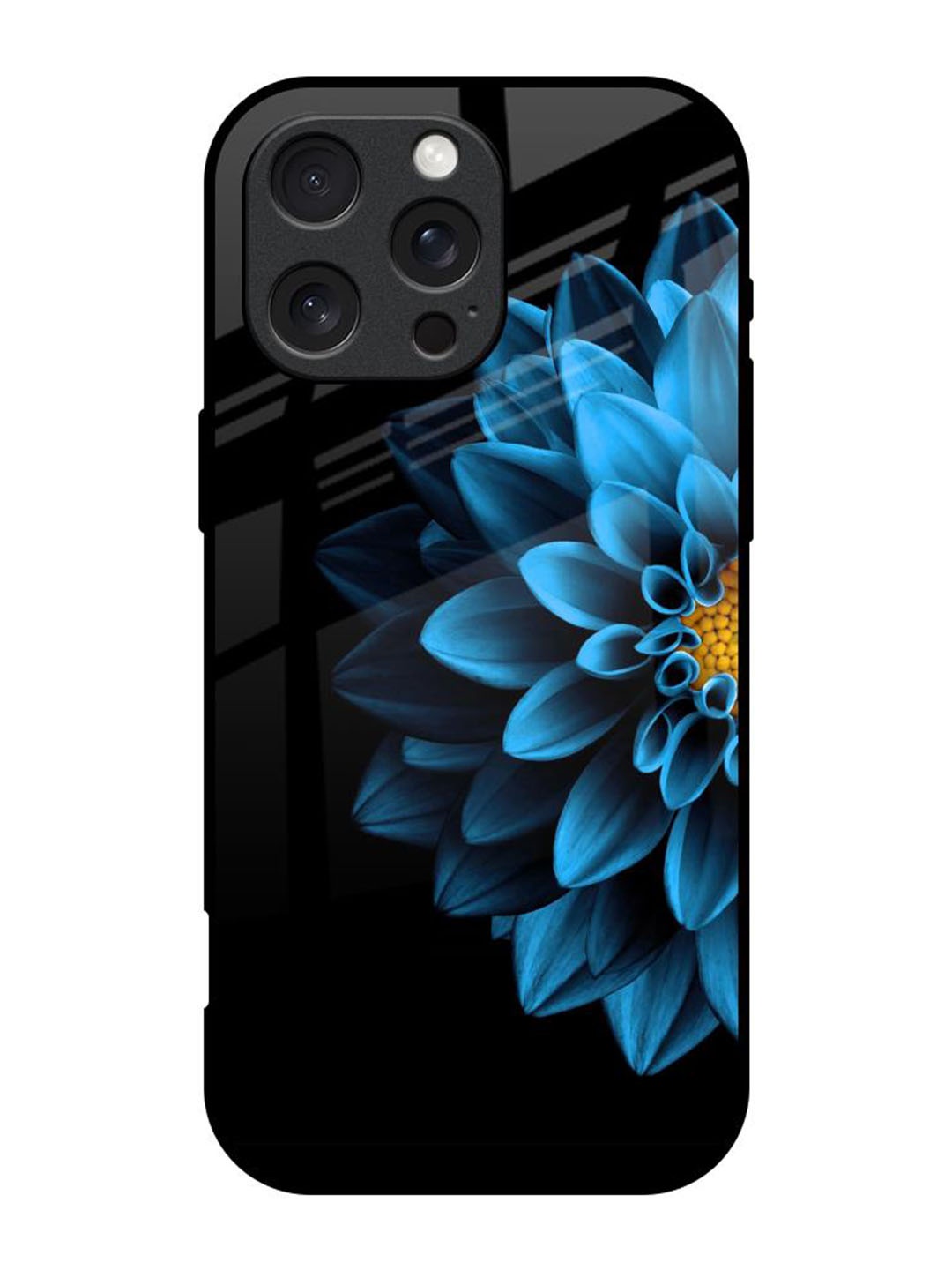 

QRIOH Floral Printed iPhone 16 Pro Back Case Mobile Accessories, Black