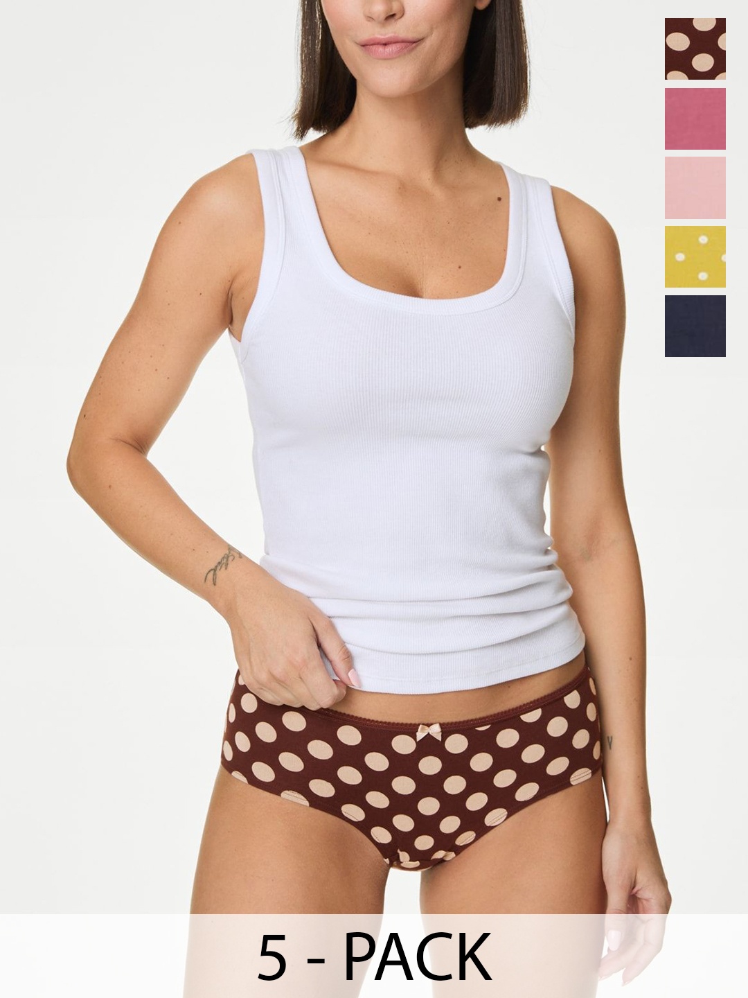 

Marks & Spencer Pack Of 5 Printed Low Rise Basic Brief T614573SANTIQUE ROSE