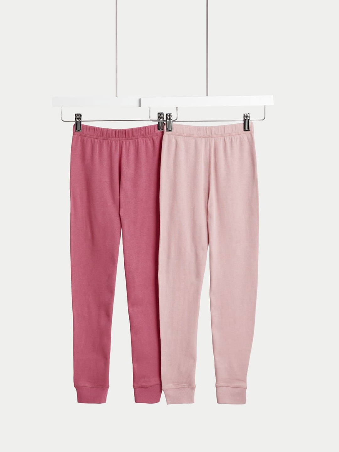 

Marks & Spencer Kids Pack Of 2 Cotton Slip-On Thermal Leggings, Pink