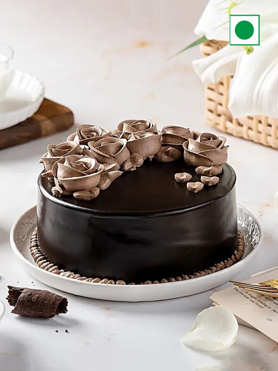 

fnp Chocolate Flavor Eggless RoundCake-500g, Brown