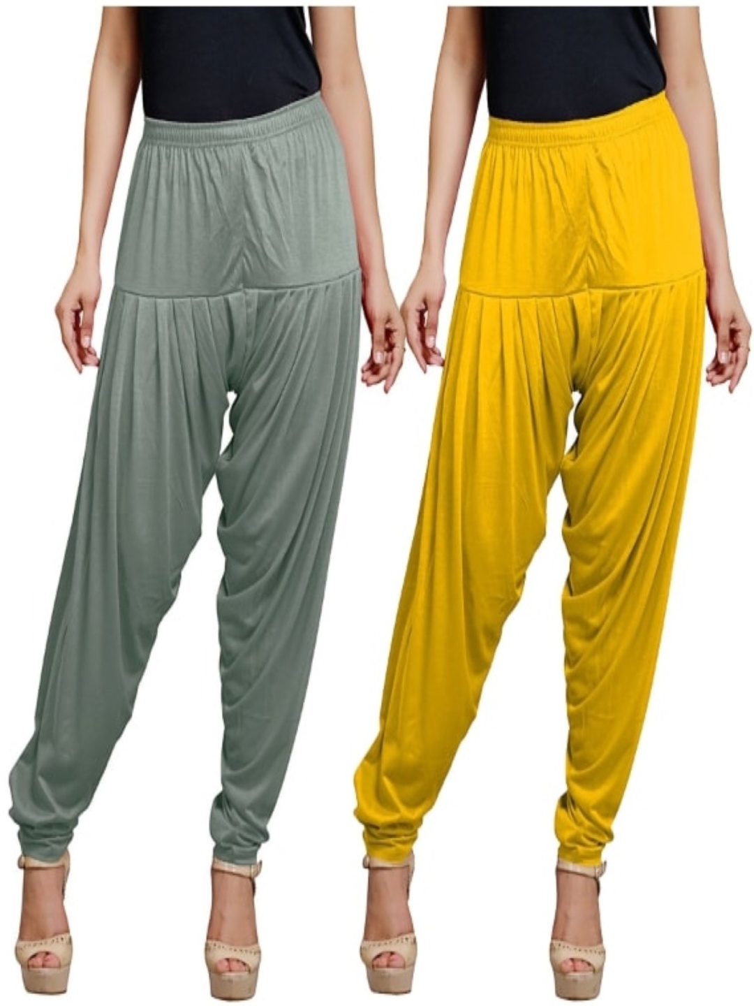 

AFRA GARMENTS Women Pack Of 2 Loose-Fit Patiala, Grey