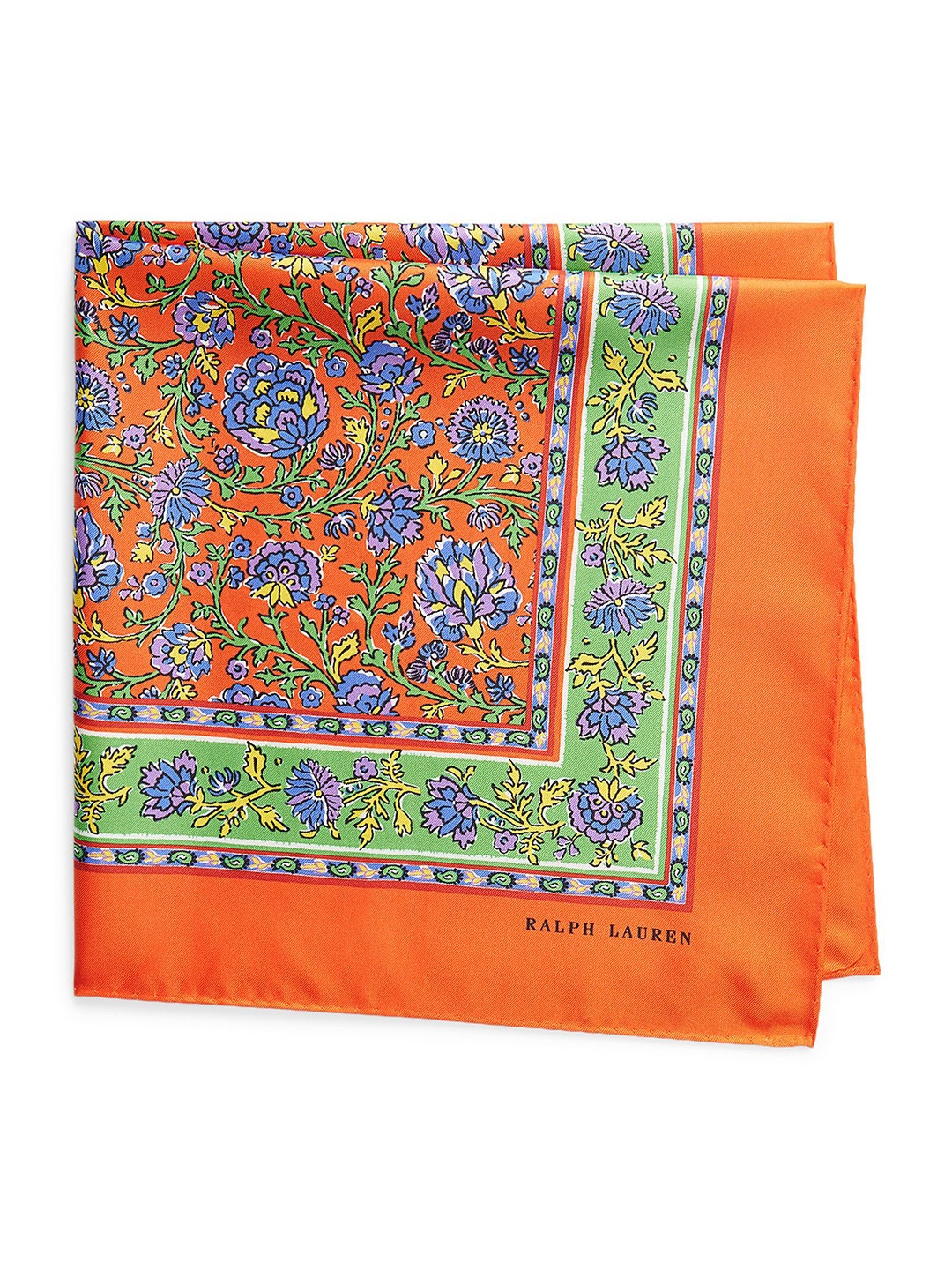 

Polo Ralph Lauren Men Orange Floral Silk Twill Bandanna