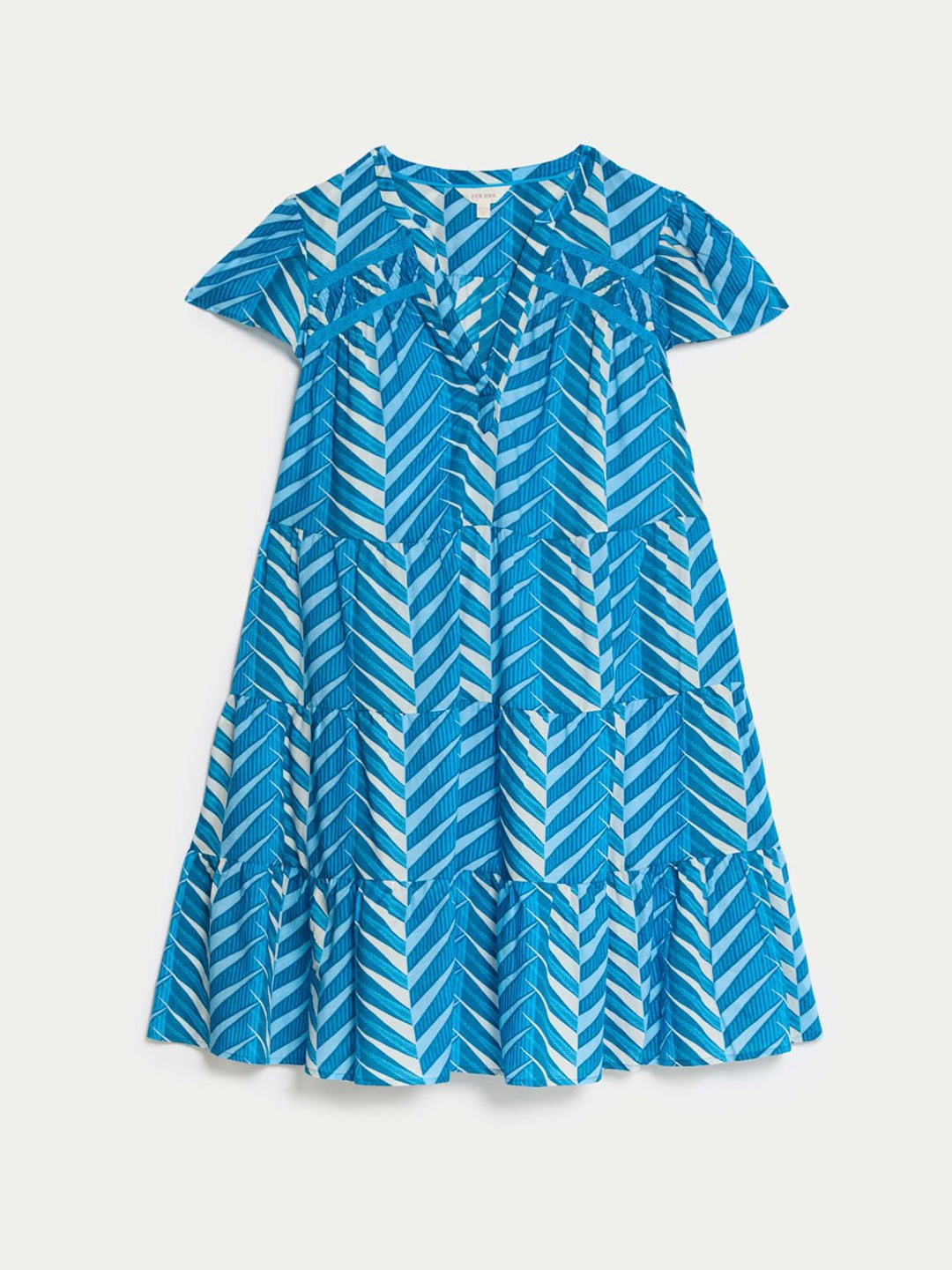 

Marks & Spencer Printed Cap Sleeve A-Line Dress, Multi