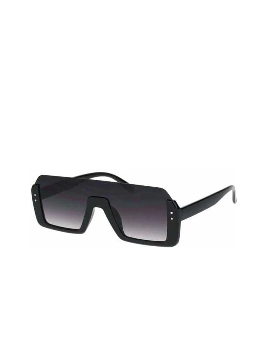 

LIAN NUR Unisex Rectangle Sunglasses with UV Protected Lens, Black