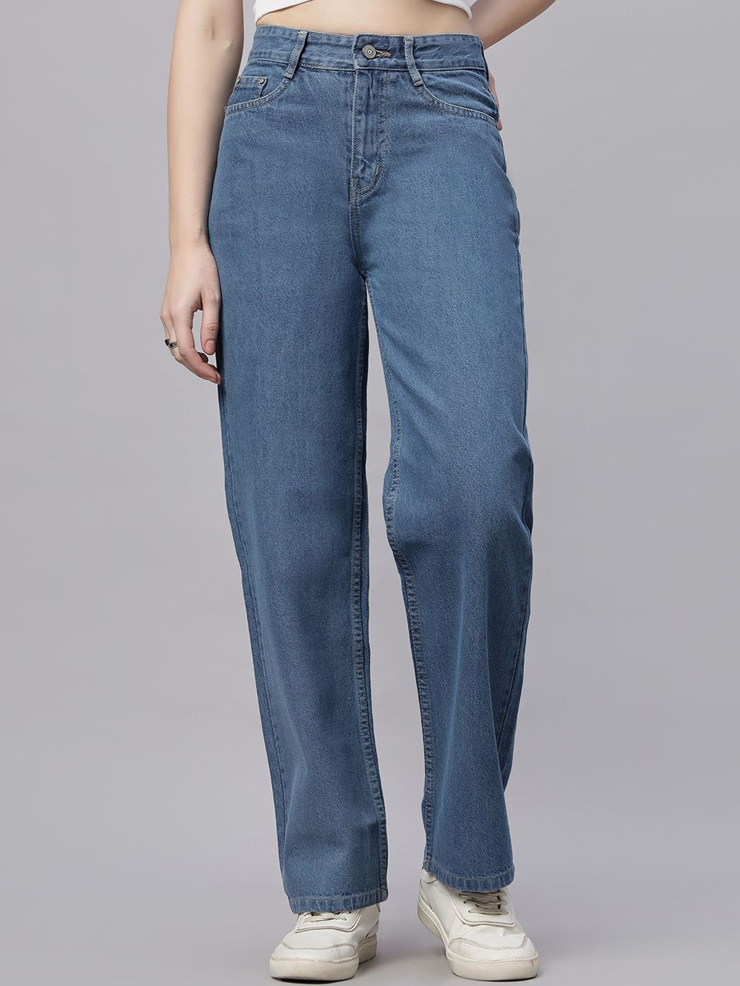 

ZUYA Women Comfort Straight Fit High-Rise Jeans, Blue