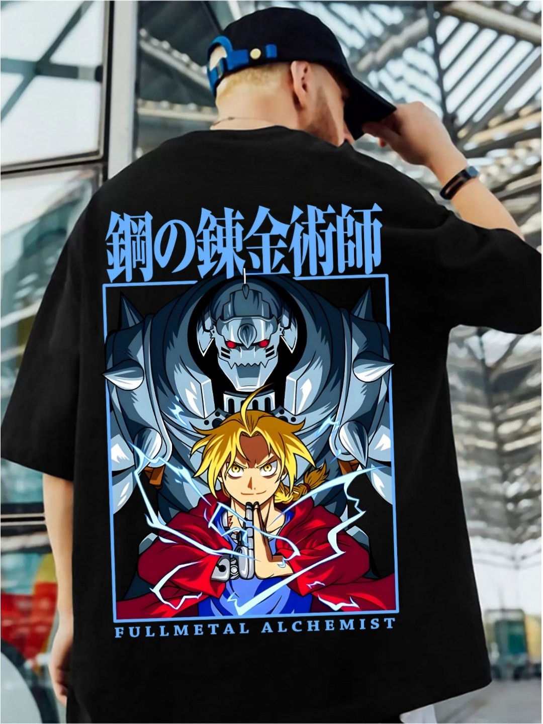 

ZEN1 FASHION Men Abzorb Graphic Printed Round Neck Cotton Oversized T-shirt, Black