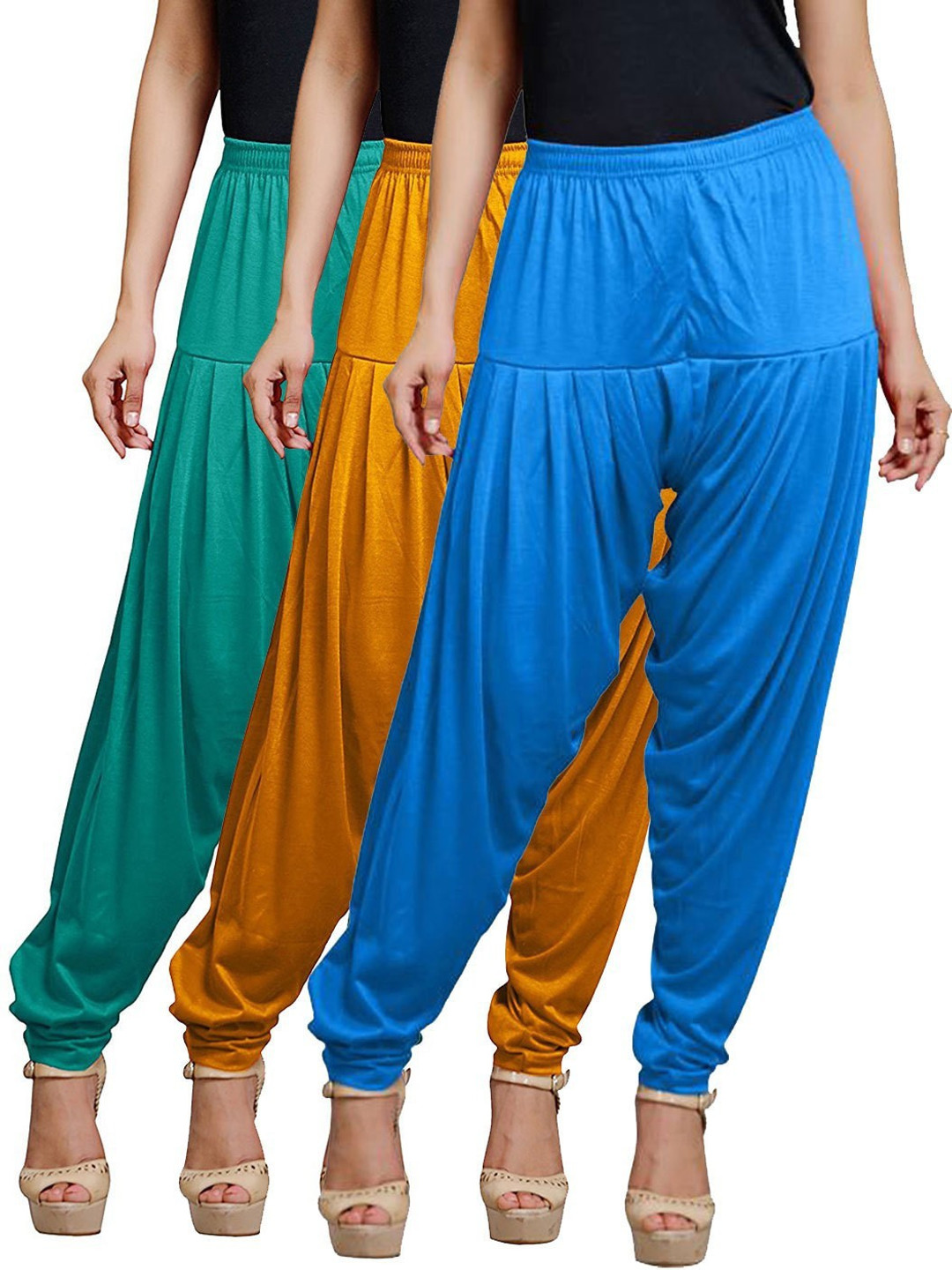 

AFRA GARMENTS Women Pack Of 3 Loose-Fit Patiala, Blue