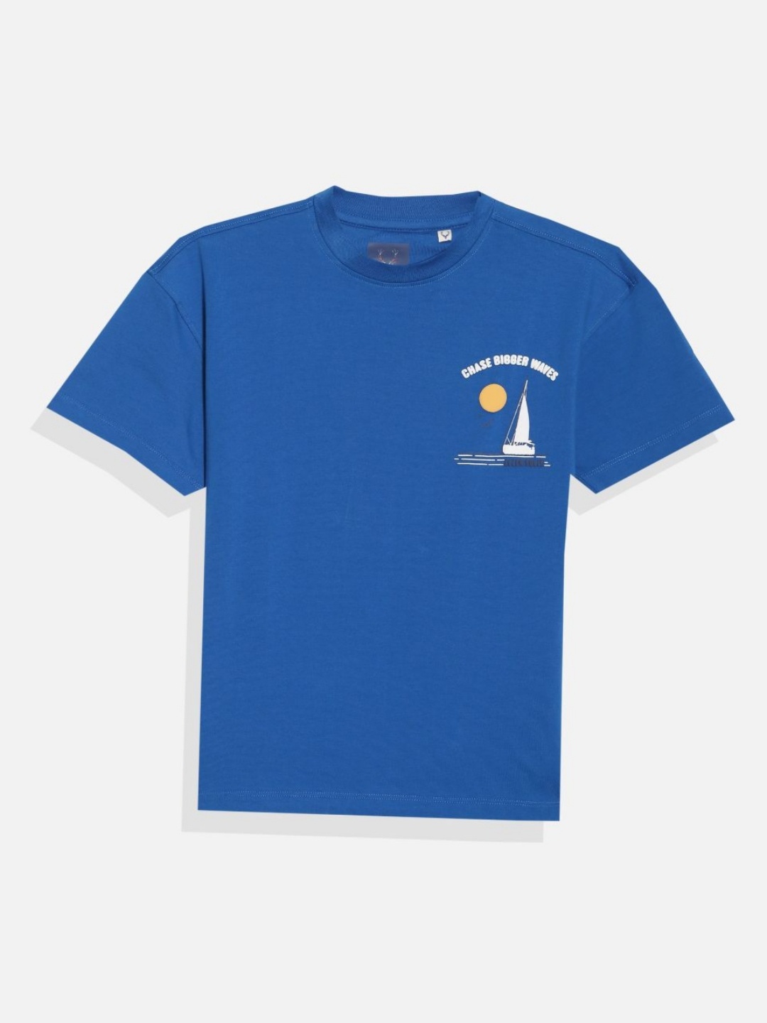 

Allen Solly Junior Boys Graphic Printed Round Neck Cotton T-shirt, Blue