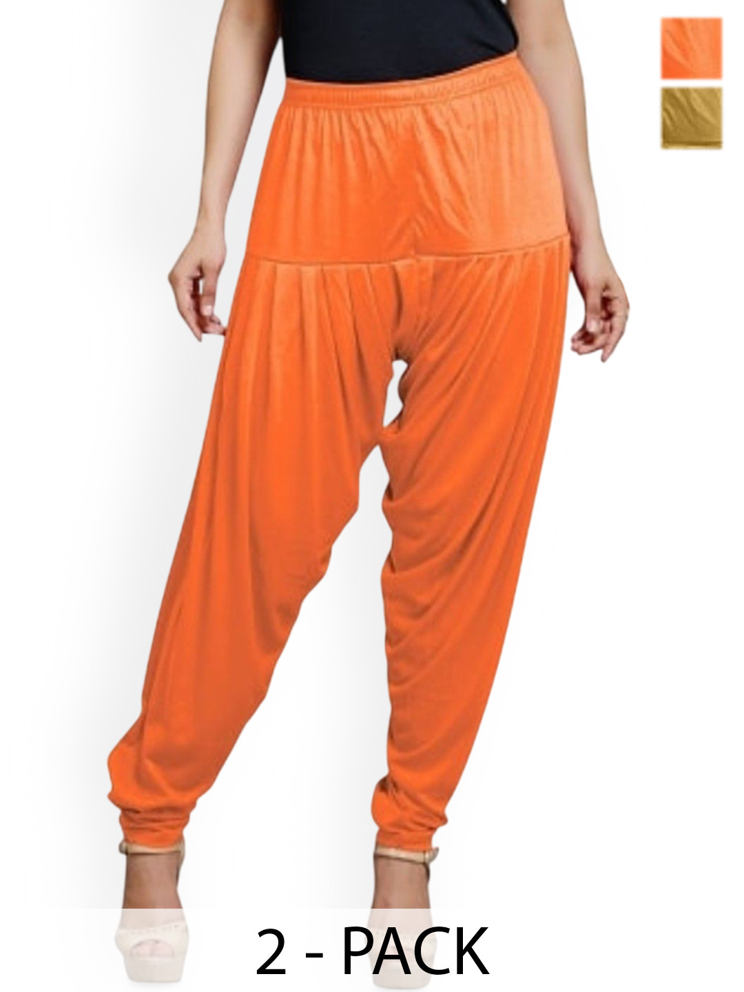 

AFRA GARMENTS Women Pack Of 2 Mid-Rise Loose-Fit Patiala, Beige