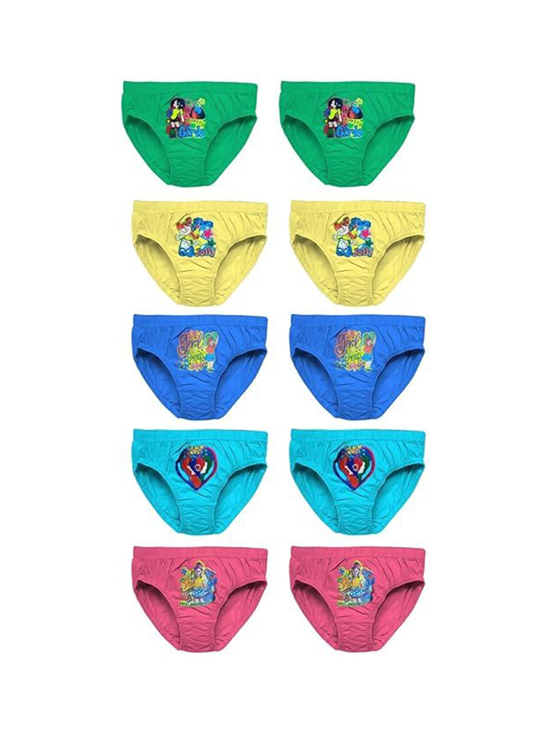 

HPA Infants Pack Of 10 Printed Pure Cotton Basic Brief Kids Brief_Pk10, Green