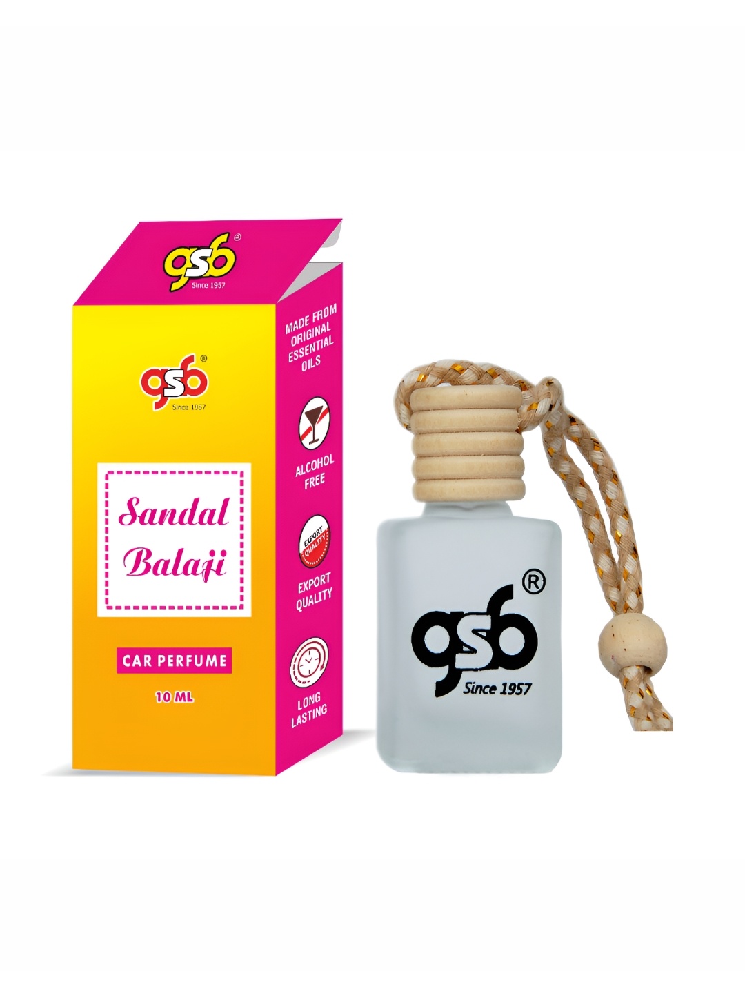 

GSB Transparent Sandal Balaji Hanging Car Air Freshener-10ml