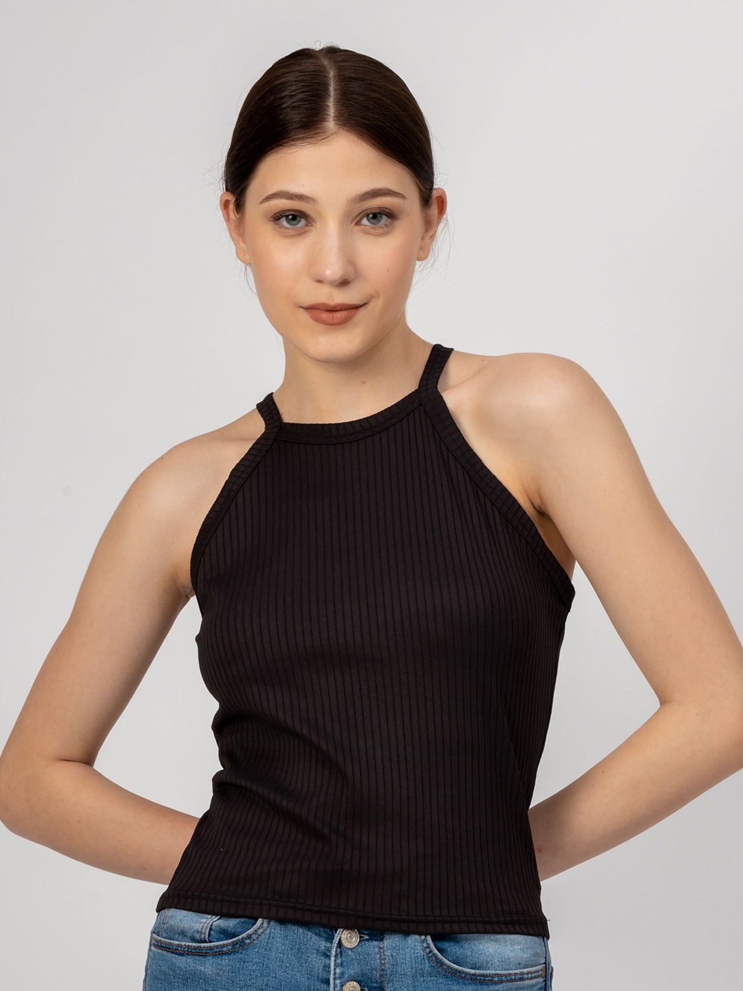 

PYR8 Women Shoulder Straps Top, Black