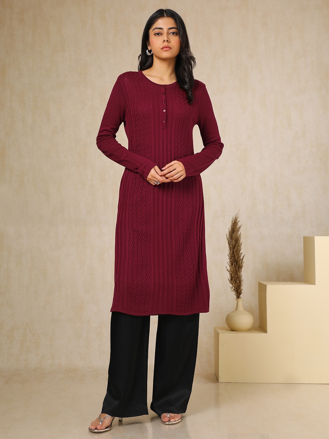 

Soch Women Thread Work Kurta, Purple