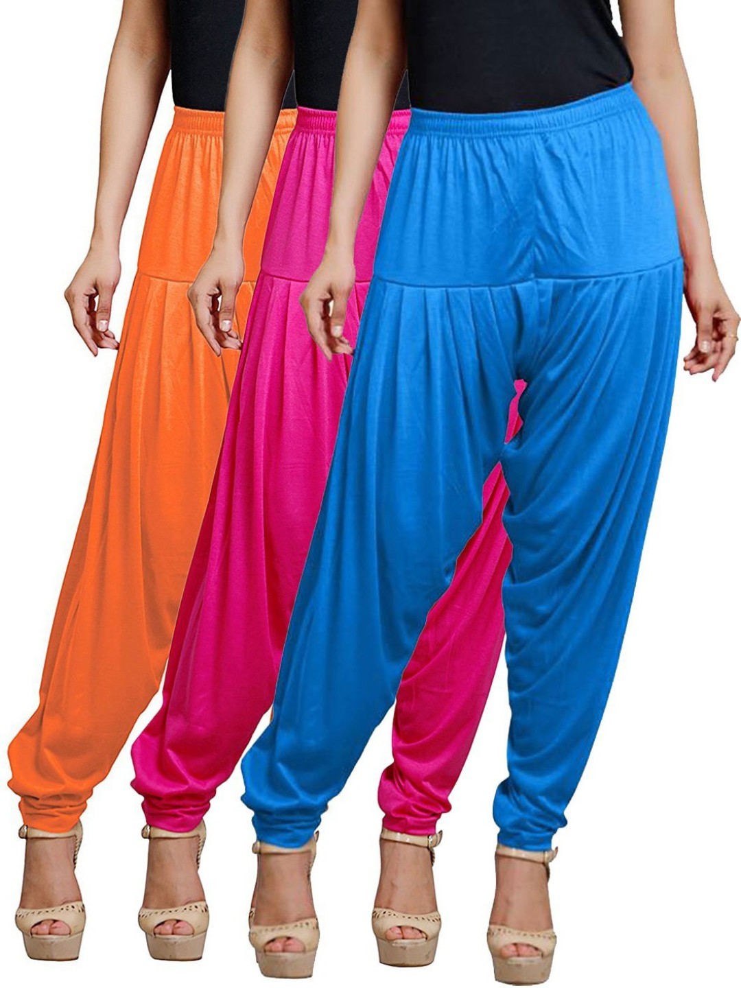 

AFRA GARMENTS Women Pack Of 3 Mid-Rise Loose-Fit Patiala, Pink