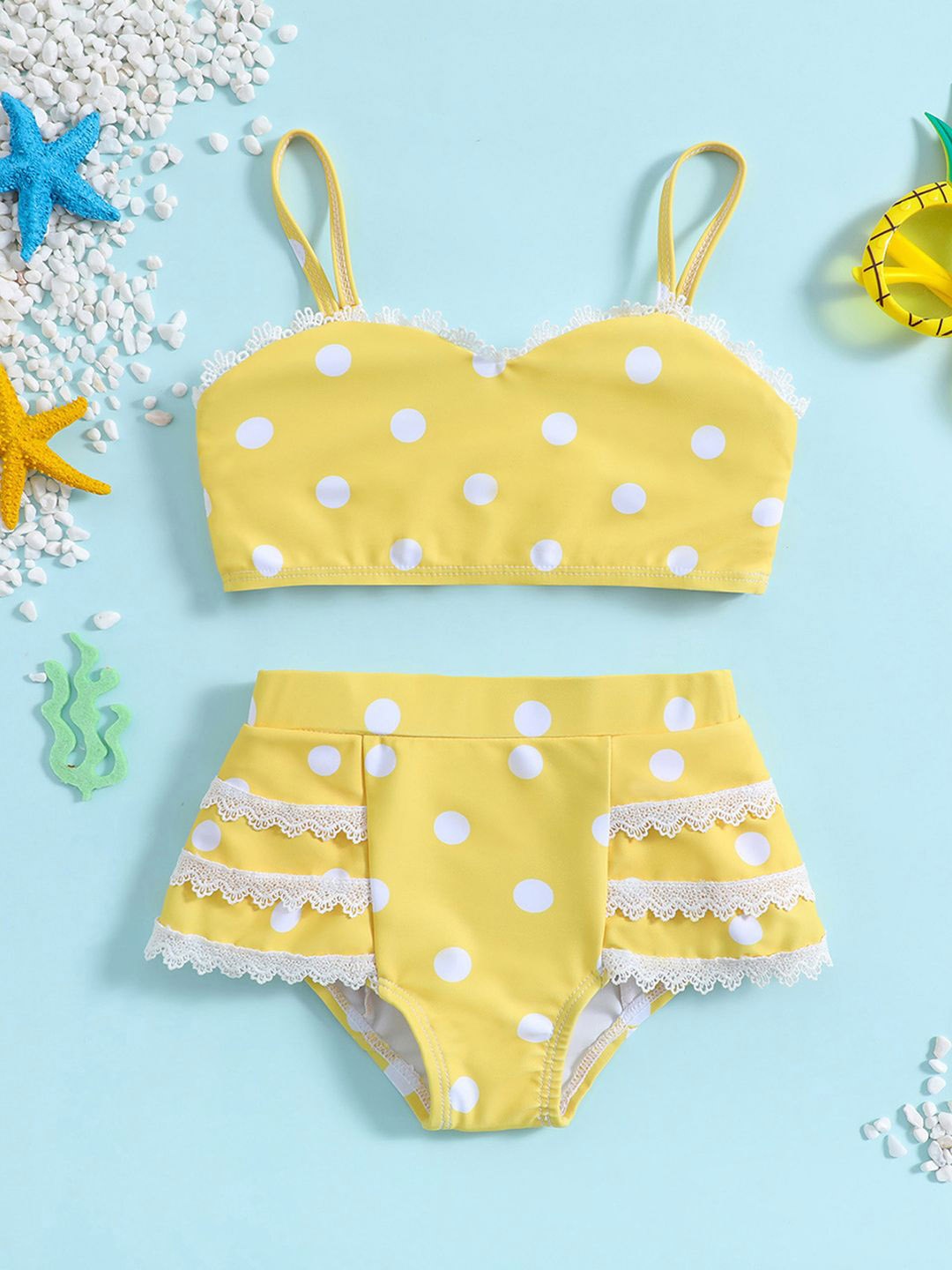 

YK Infant Girls Printed Top & Shorts Swim Set, Yellow