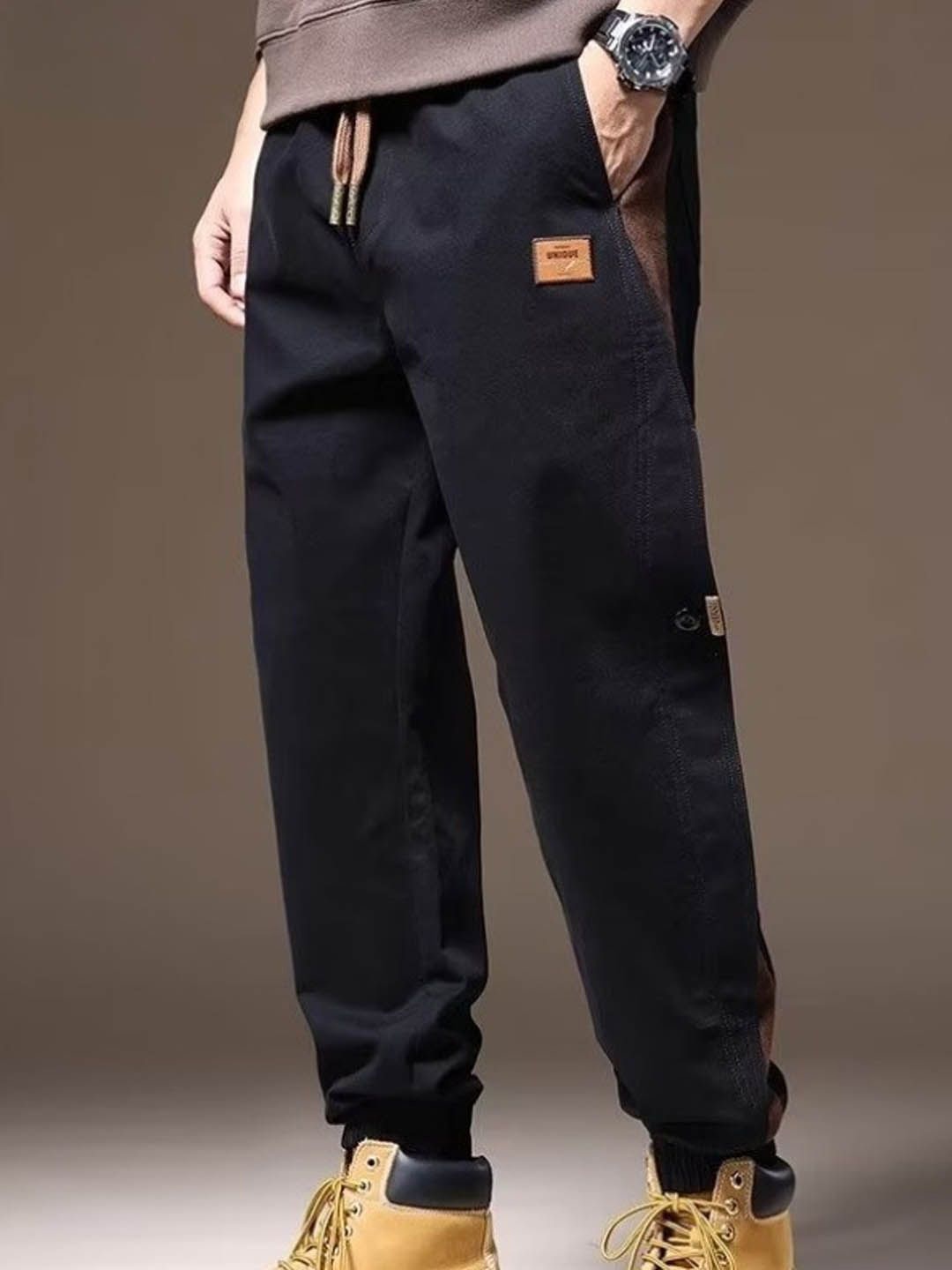 

StyleCast Men Regular Fit Mid-Rise Joggers, Black