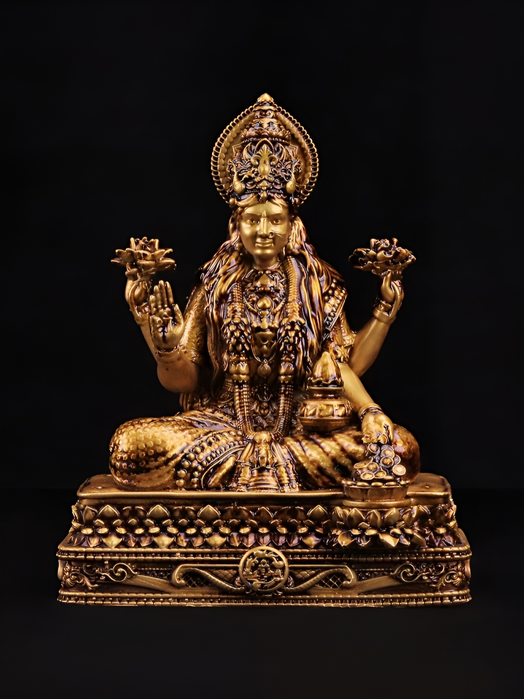 

Artarium LLP Gold Chowki Laxmi Ji Religious Idol Showpiece