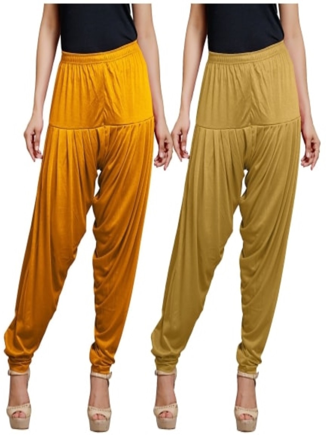 

AFRA GARMENTS Women Pack Of 2 Mid-Rise Patiala, Yellow