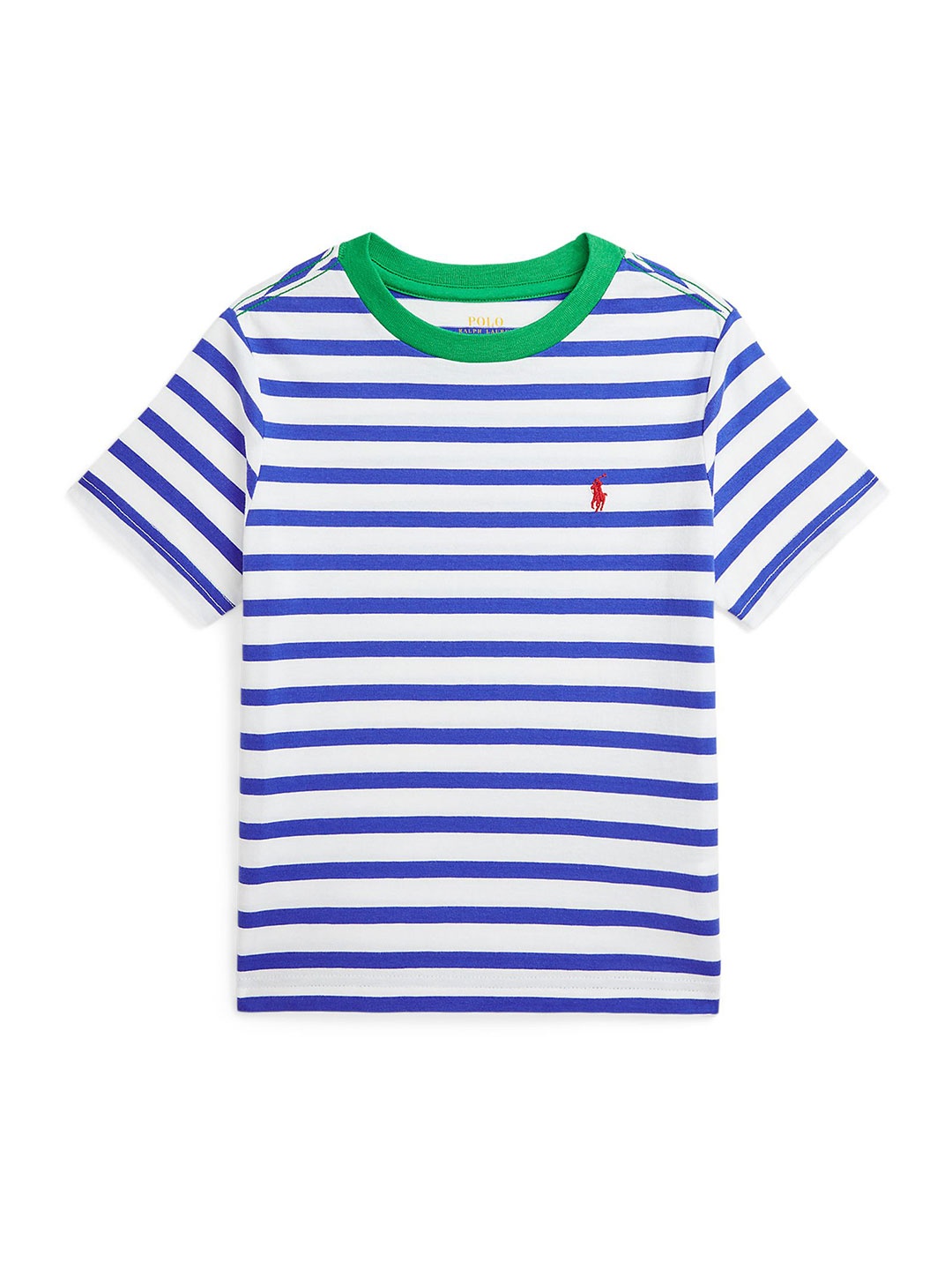 

Polo Ralph Lauren Boys Striped Pure Cotton Slim Fit Jersey Ringer Tee, White