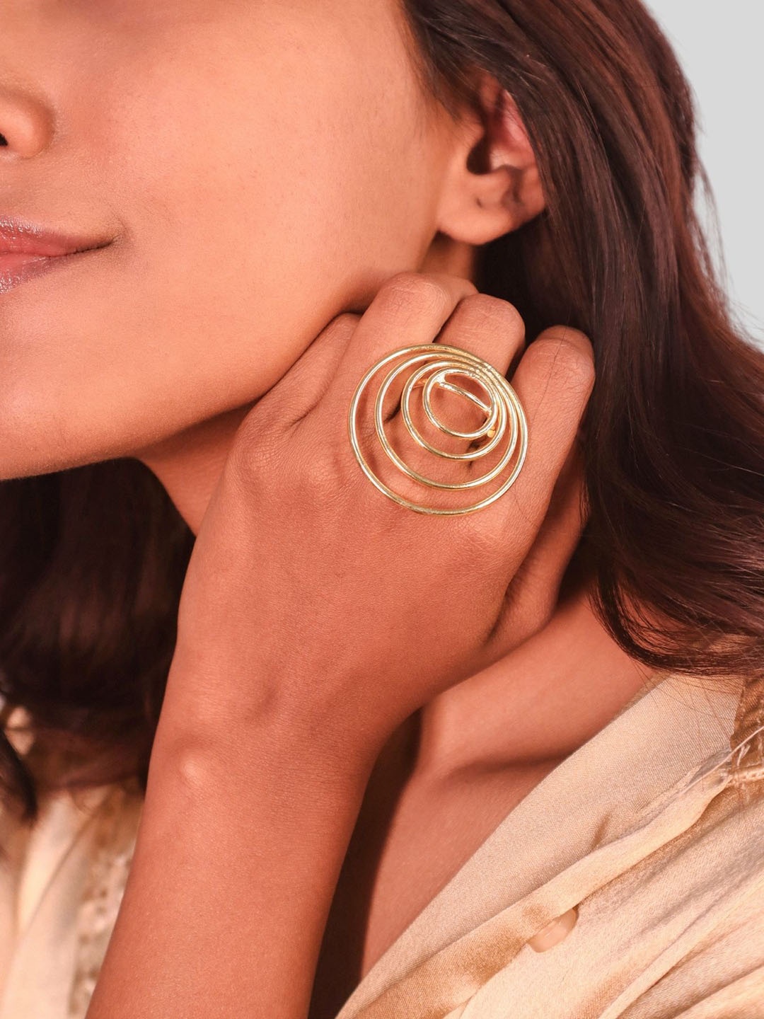 

House of Pehr Gold Plated Spiral Design Fashionable Finger Ring