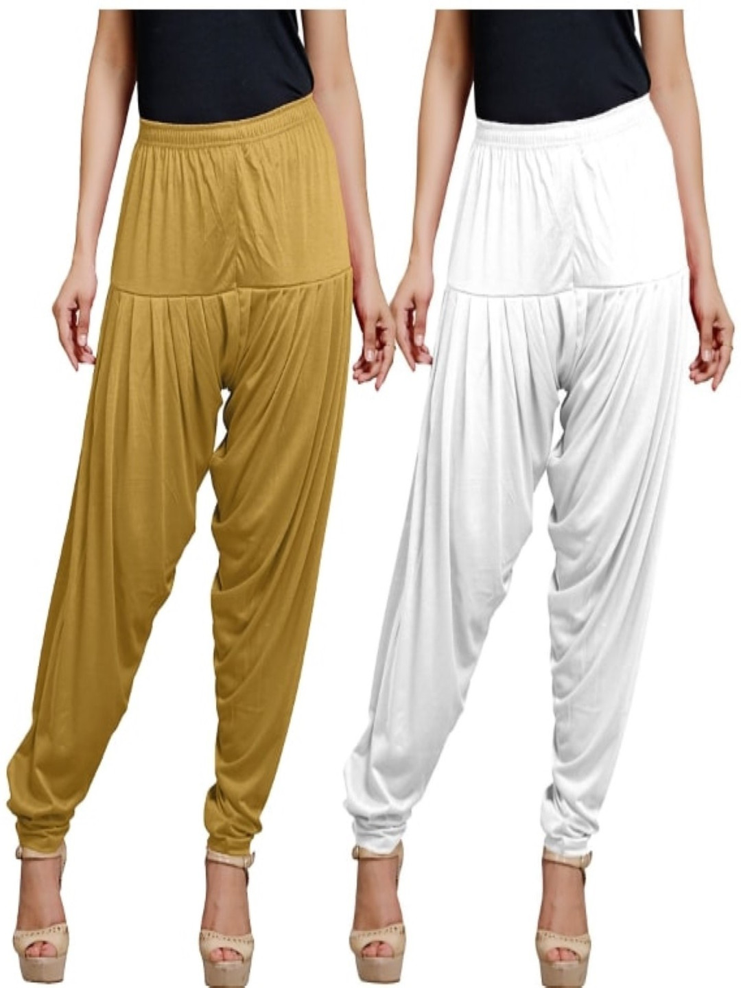 

AFRA GARMENTS Women Pack Of 2 Mid-Rise Loose-Fit Patiala, Mustard