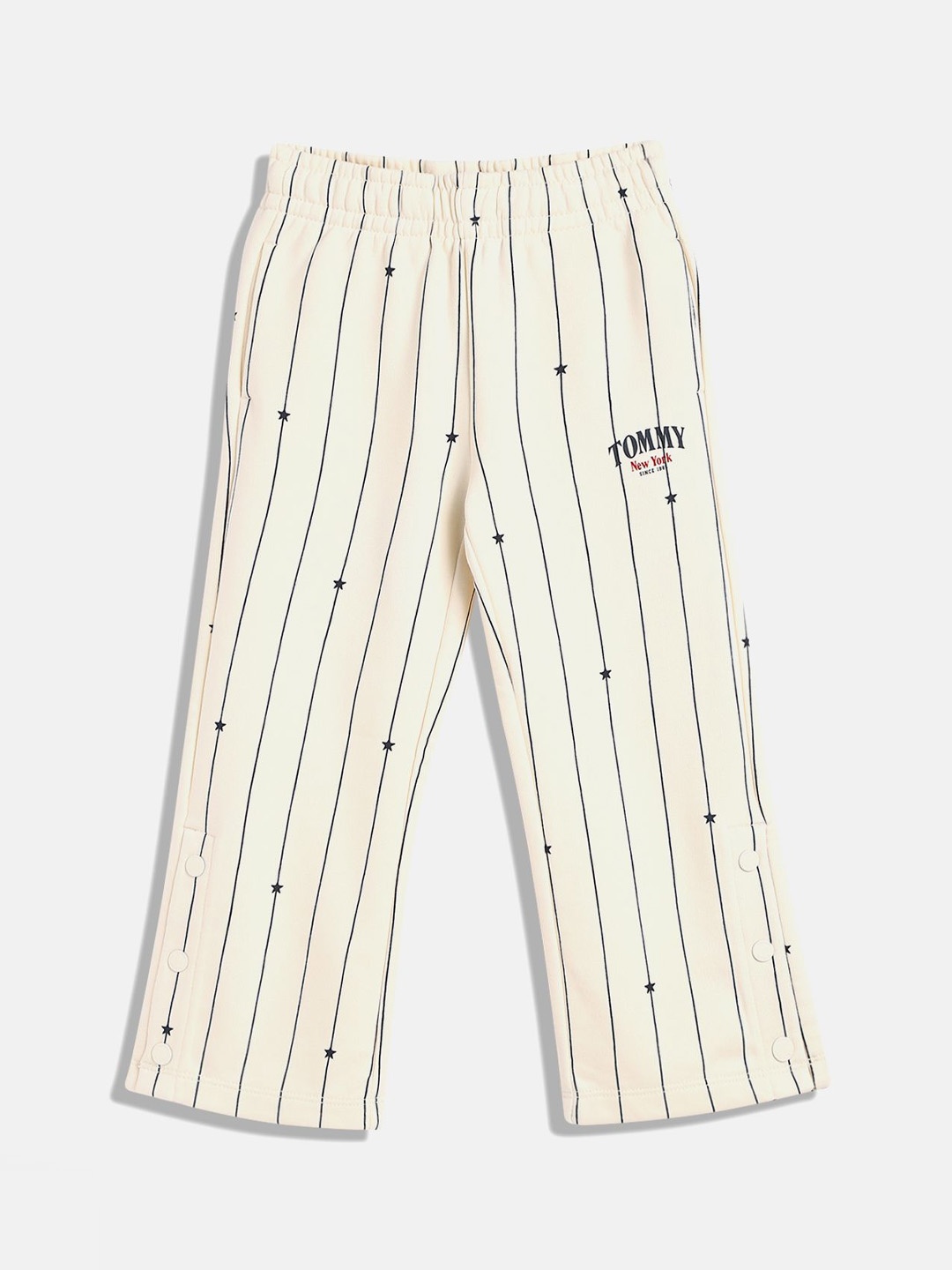

Tommy Hilfiger Girls Striped Mid Rise Track Pants, White