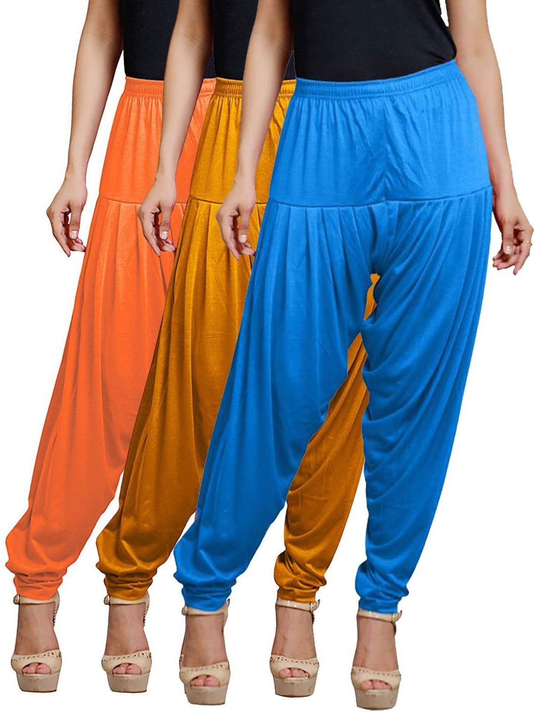 

AFRA GARMENTS Women Pack Of 3 Loose-Fit Patiala, Blue