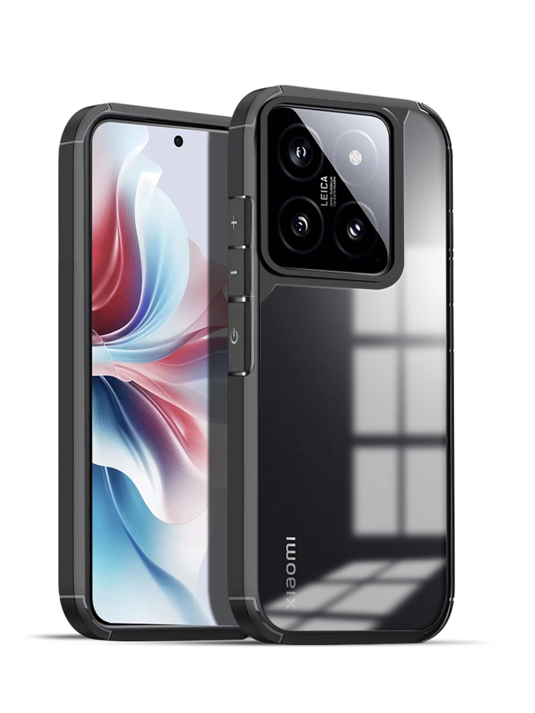 

Karwan Redmi 14 Shockproof Bumper Back Case, Black