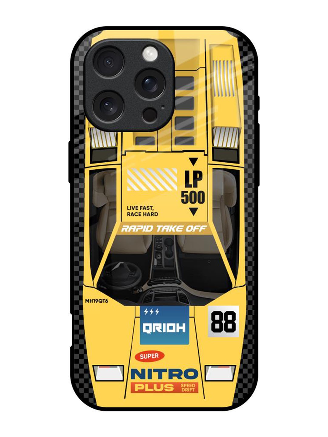 

QRIOH Typography Printed iPhone 16 Pro Back Case Mobile Accessories, Yellow