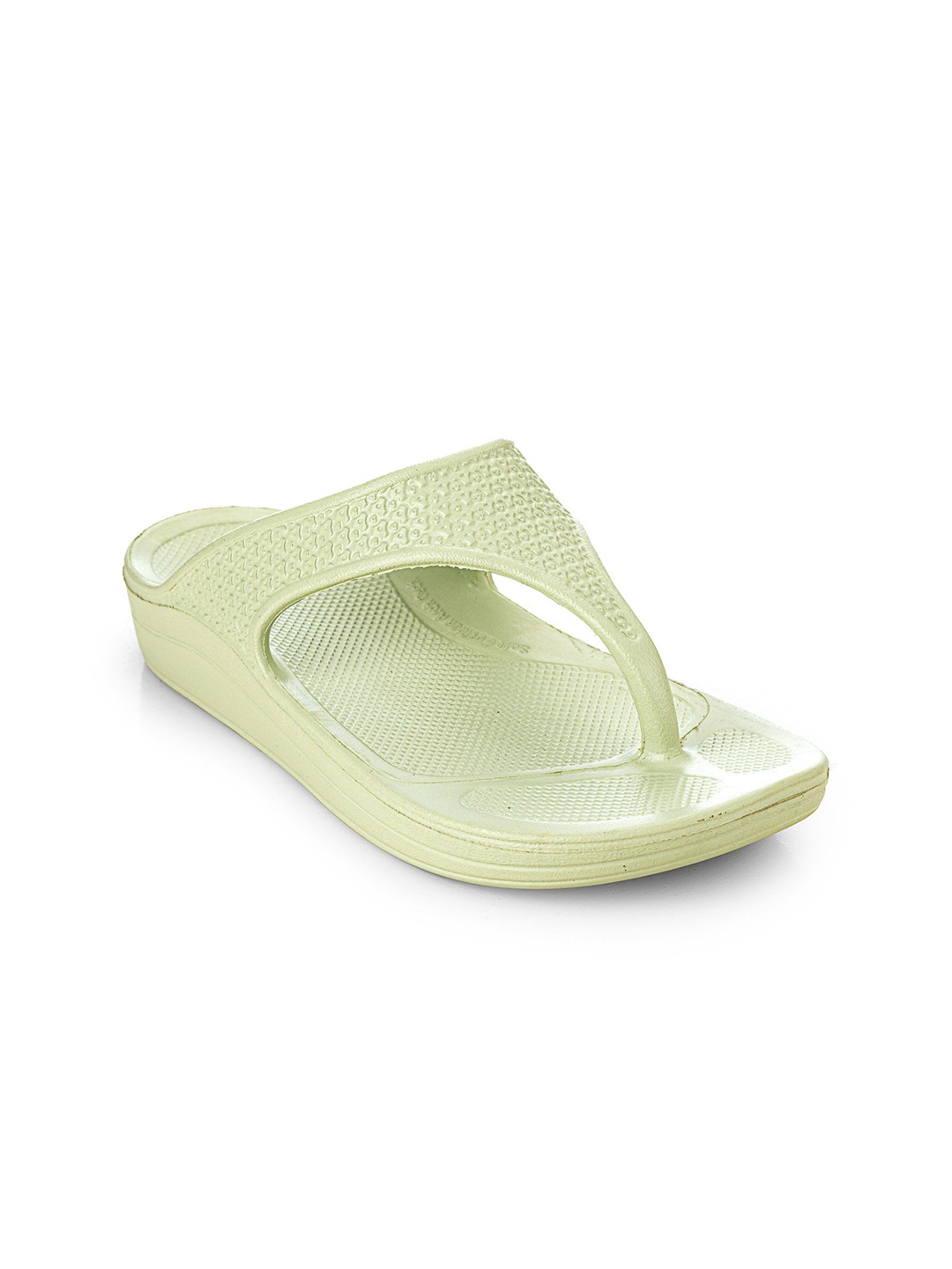 

Hoppa Women Self Design Thong Flip-Flops, Green