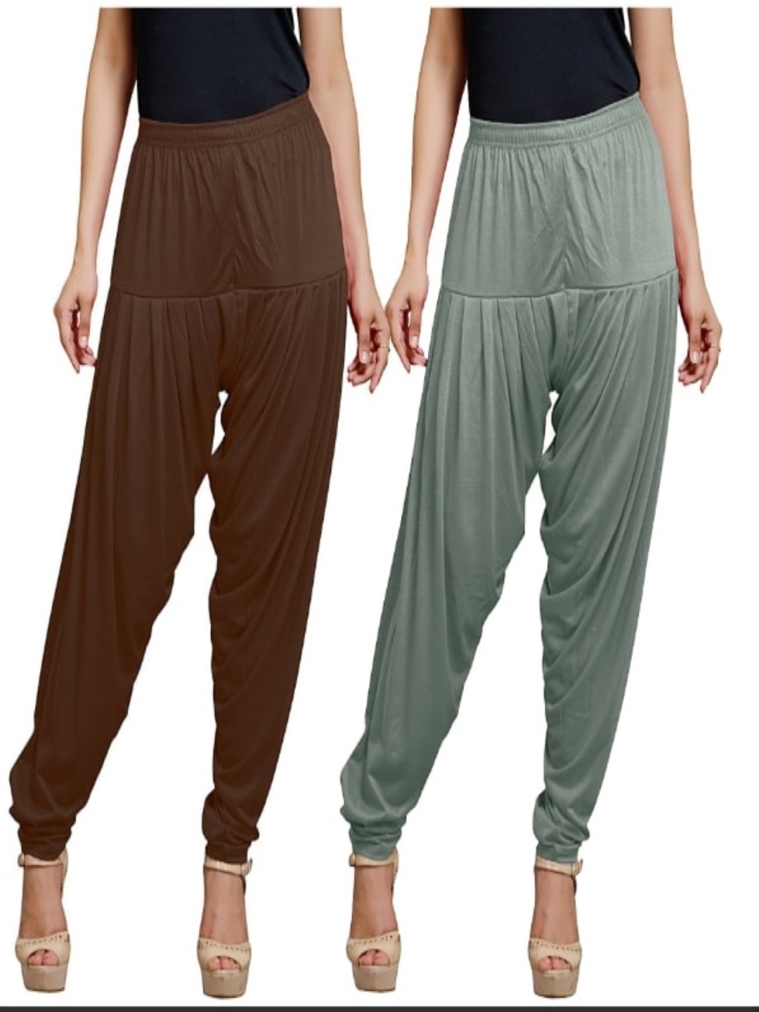 

AFRA GARMENTS Women Pack Of 2 Mid-Rise Loose-Fit Patiala, Grey