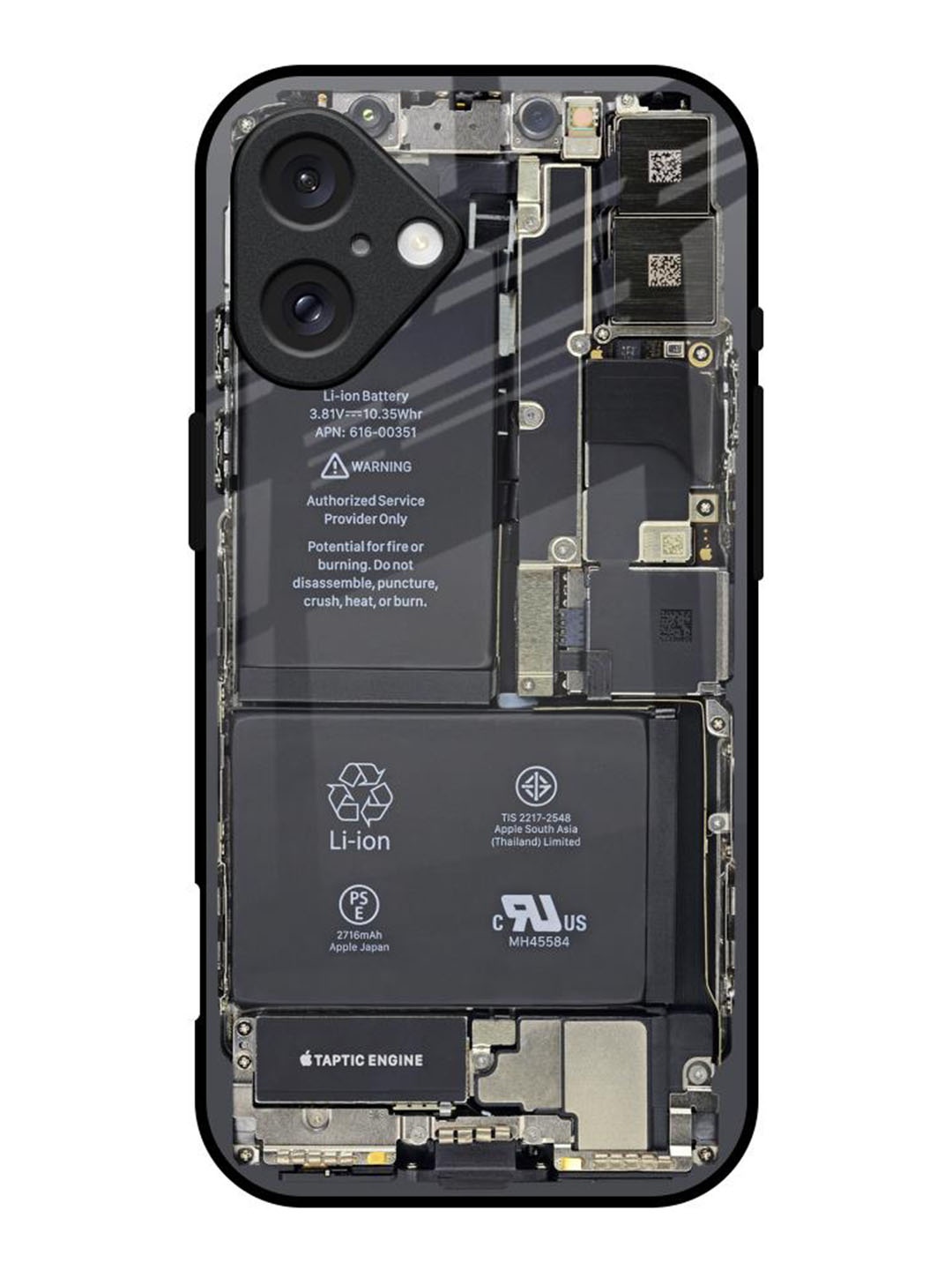 

QRIOH Skeleton Inside Printed iPhone 16 Back Case, Grey